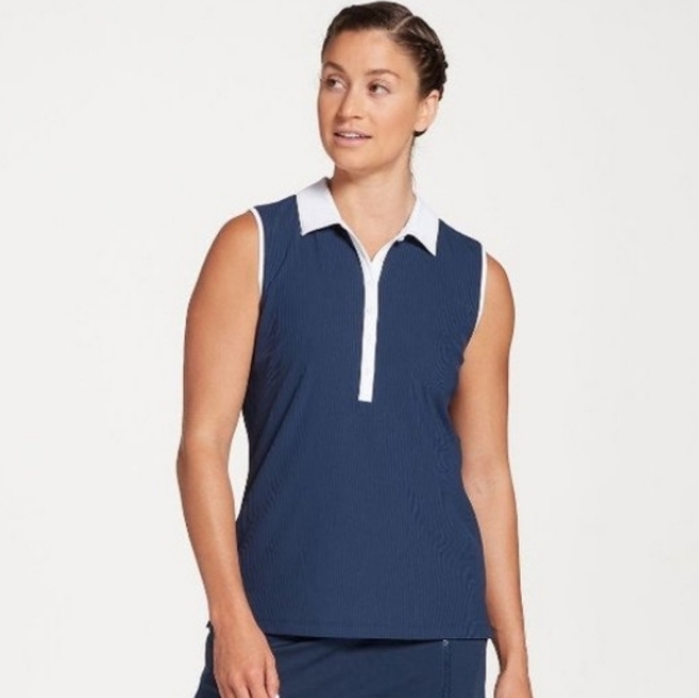 Reebok Women's Ribbed Sleeveless Golf PoloSize: M